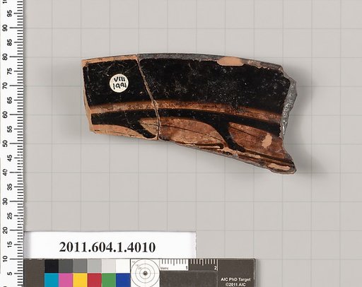 Terracotta rim fragment of a kylix (drinking cup)