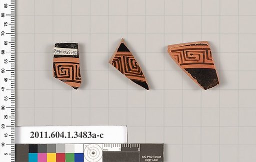 Terracotta fragments of kylikes (drinking cups)