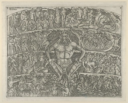 The Inferno according to Dante, after the Last Judgement fresco in the Campo Santo, Pisa