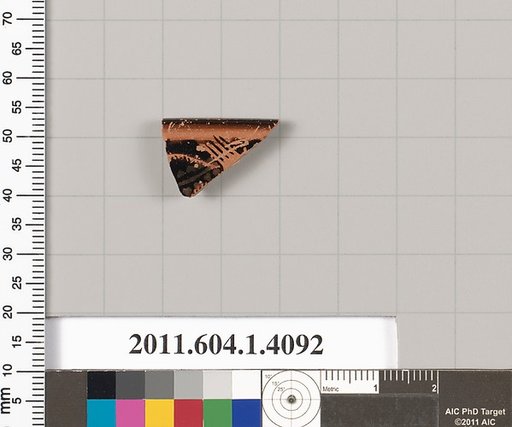 Terracotta rim fragment of a kylix (drinking cup)