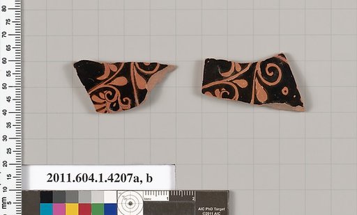 Terracotta fragments of kylikes (drinking cups)