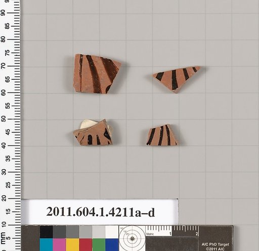 Terracotta fragments of kylikes (drinking cups)