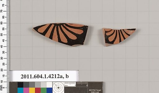Terracotta fragments of kylikes (drinking cups)