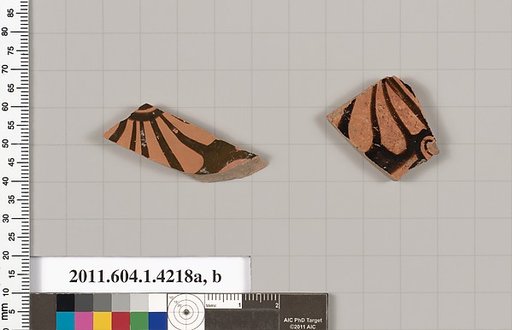 Terracotta fragments of kylikes (drinking cups)