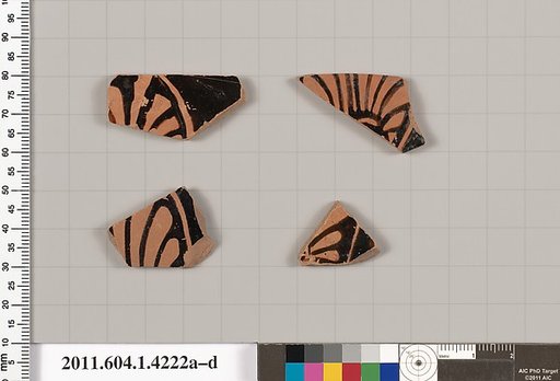 Terracotta fragments of kylikes (drinking cups)