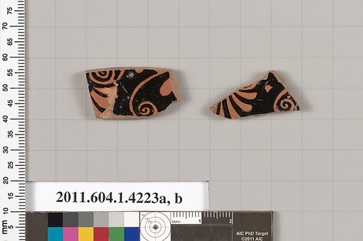Terracotta fragments of kylikes (drinking cups)