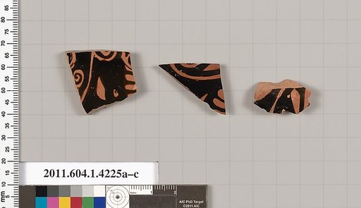 Terracotta fragments of kylikes (drinking cups)