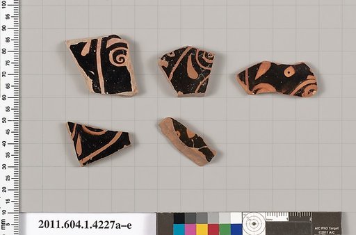 Terracotta fragments of kylikes (drinking cups)