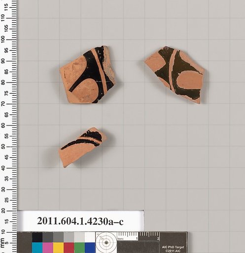 Terracotta fragments of kylikes (drinking cups)