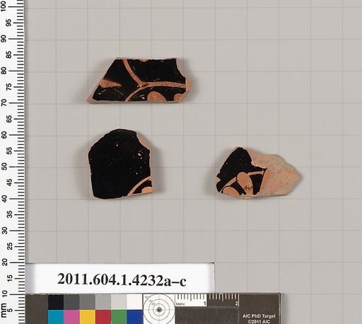 Terracotta fragments of kylikes (drinking cups)