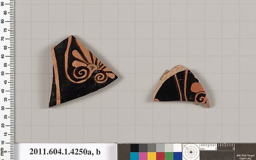 Terracotta fragments of kylikes (drinking cups)