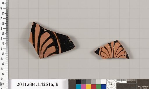 Terracotta fragments of kylikes (drinking cups)