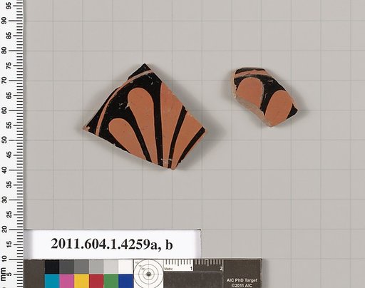 Terracotta fragments of kylikes (drinking cups)