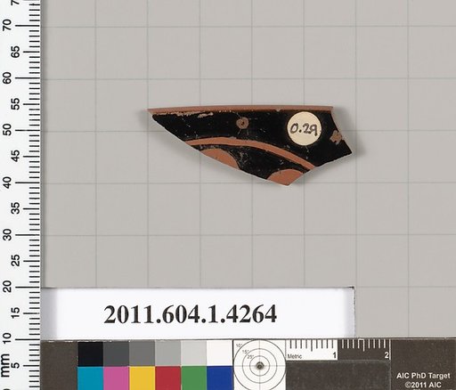 Terracotta rim fragment of a kylix (drinking cup)