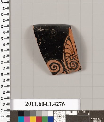 Terracotta rim fragment of kylix (drinking cup)