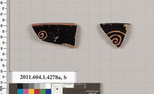 Terracotta rim fragments of kylikes (drinking cups)