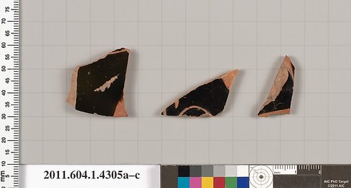 Terracotta fragments of kylikes (drinking cups)