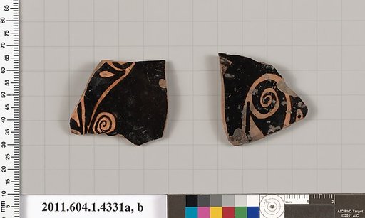 Terracotta fragments of kylikes (drinking cups)