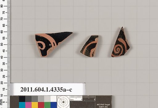 Terracotta fragments of kylikes (drinking cups)
