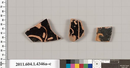 Terracotta fragments of kylikes (drinking cups)