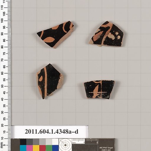 Terracotta fragments of kylikes (drinking cups)