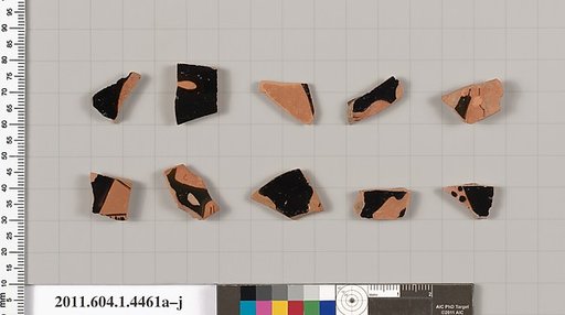 Terracotta fragments of kylikes (drinking cups)