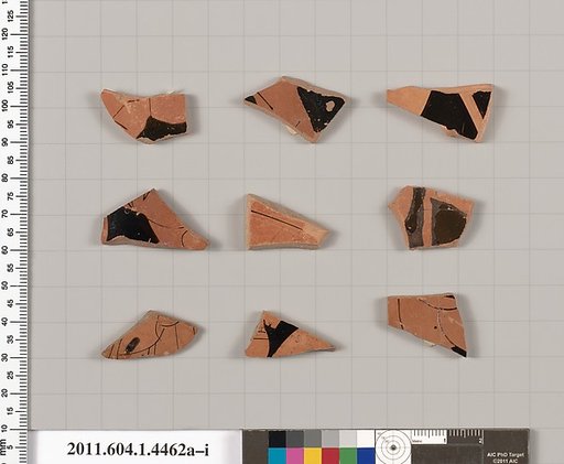 Terracotta fragments of kylikes (drinking cups)
