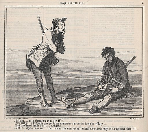 Eh! bien... as-tu l'intention de rester là?..., from "Croquis de Chasse"