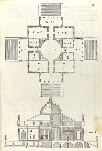 Villa Almerico (Villa Rotunda), from I quattro libri dell'architettura di Andrea Palladio (Book 2, page 19)