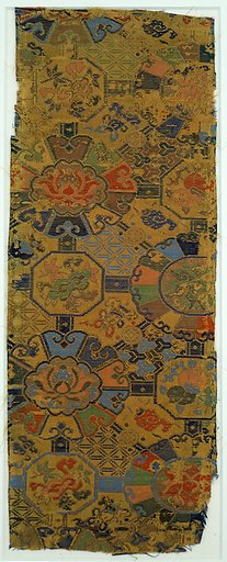 Sutra cover with auspicious signs and geometric pattern