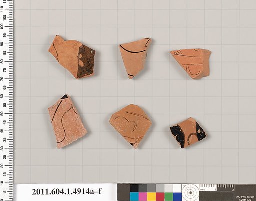 Terracotta fragments of kylikes (drinking cups)