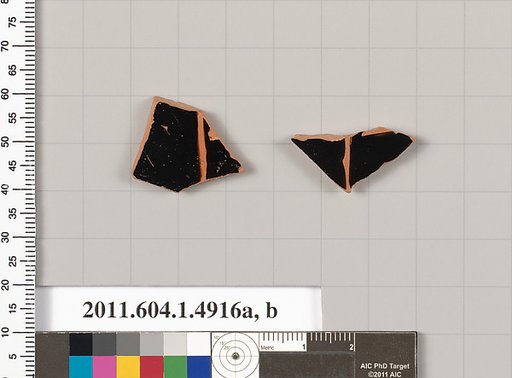 Terracotta fragments of kylikes (drinking cups)