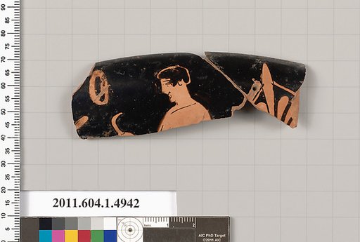 Terracotta rim fragment of a kylix (drinking cup)