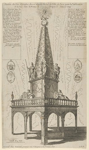 Fireworks celebrating the peace between France and the Empire, January 1698