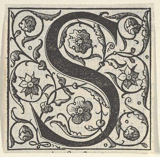 Initial letter S with garlands