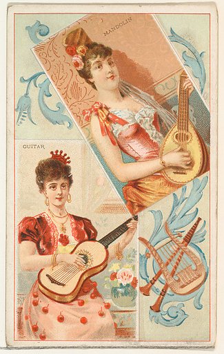 Guitar and Mandolin, from the Musical Instruments series (N121) issued by Duke Sons & Co. to promote Honest Long Cut Tobacco