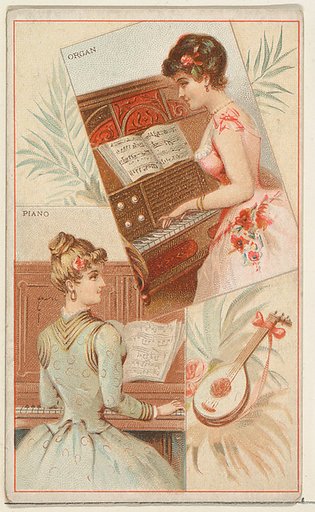 Piano and Organ, from the Musical Instruments series (N121) issued by Duke Sons & Co. to promote Honest Long Cut Tobacco