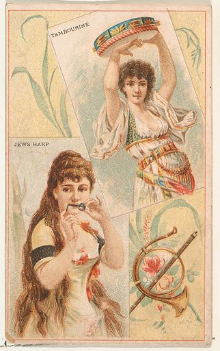 Jews Harp and Tambourine, from the Musical Instruments series (N121) issued by Duke Sons & Co. to promote Honest Long Cut Tobacco