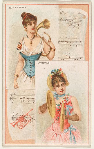 Roman Horn and Cymbals, from the Musical Instruments series (N121) issued by Duke Sons & Co. to promote Honest Long Cut Tobacco