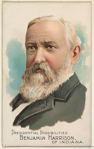 Benjamin Harrison of Indiana, from the Presidential Possibilities series (N124) issued by Duke Sons & Co. to promote Honest Long Cut Tobacco