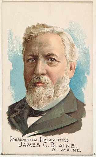 James G. Blaine of Maine, from the Presidential Possibilities series (N124) issued by Duke Sons & Co. to promote Honest Long Cut Tobacco