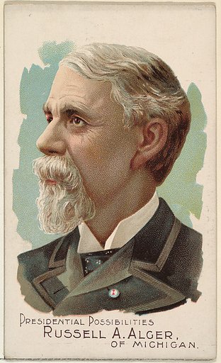 Russell A. Alger of Michigan, from the Presidential Possibilities series (N124) issued by Duke Sons & Co. to promote Honest Long Cut Tobacco