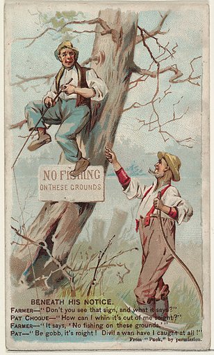 Beneath His Notice, from the Snapshots from "Puck" series (N128) issued by Duke Sons & Co. to promote Honest Long Cut Tobacco