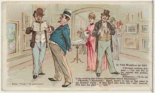 In the Museum of Art, from the Snapshots from "Puck" series (N128) issued by Duke Sons & Co. to promote Honest Long Cut Tobacco