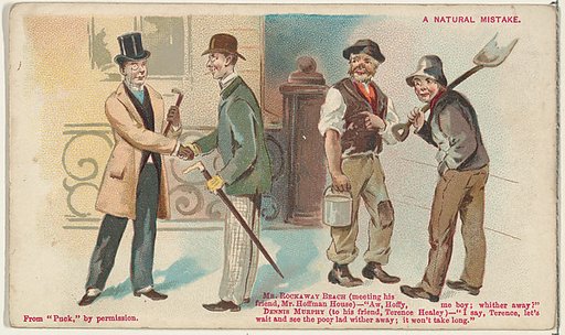 A Natural Mistake, from the Snapshots from "Puck" series (N128) issued by Duke Sons & Co. to promote Honest Long Cut Tobacco