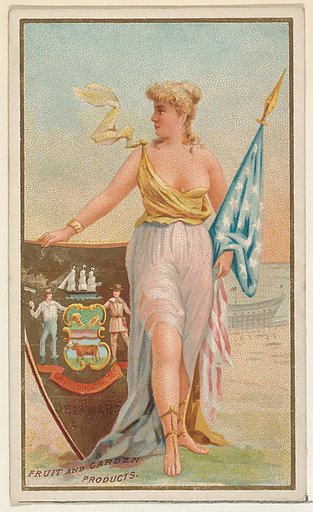 Delaware, from the Industries of States series (N117) issued by Duke Sons & Co. to promote Honest Long Cut Tobacco