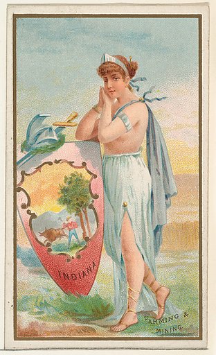 Indiana, from the Industries of States series (N117) issued by Duke Sons & Co. to promote Honest Long Cut Tobacco