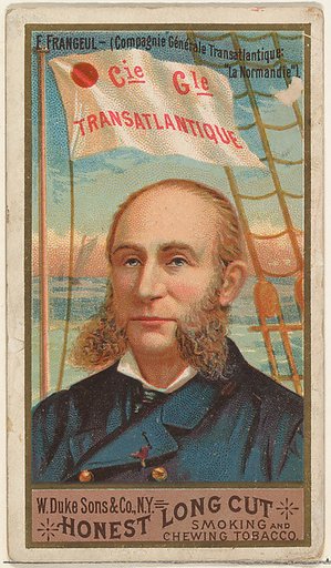 E. Frangeul, from the Sea Captains series (N127) issued by Duke Sons & Co. to promote Honest Long Cut Tobacco
