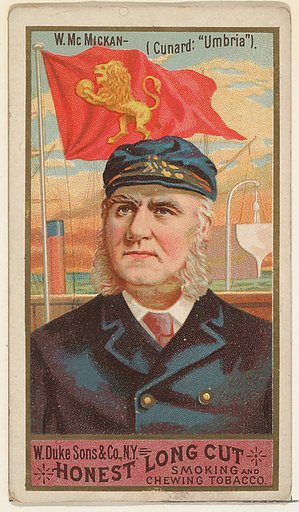 W. McMickan, from the Sea Captains series (N127) issued by Duke Sons & Co. to promote Honest Long Cut Tobacco