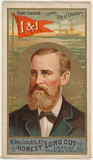 Henry Condron, from the Sea Captains series (N127) issued by Duke Sons & Co. to promote Honest Long Cut Tobacco